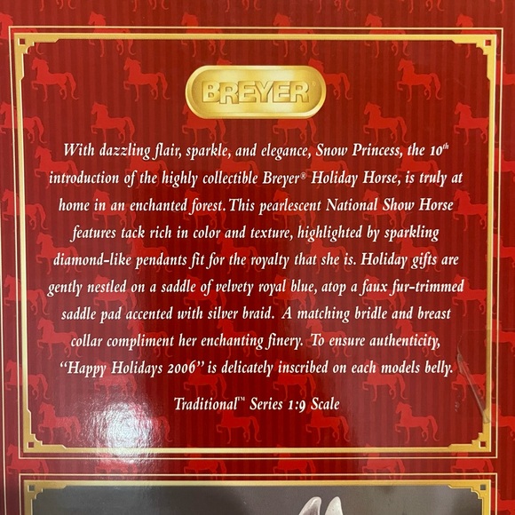 Breyer in Box Snow Princess 2006 Limited Edition #700106 - Picture 13 of 14